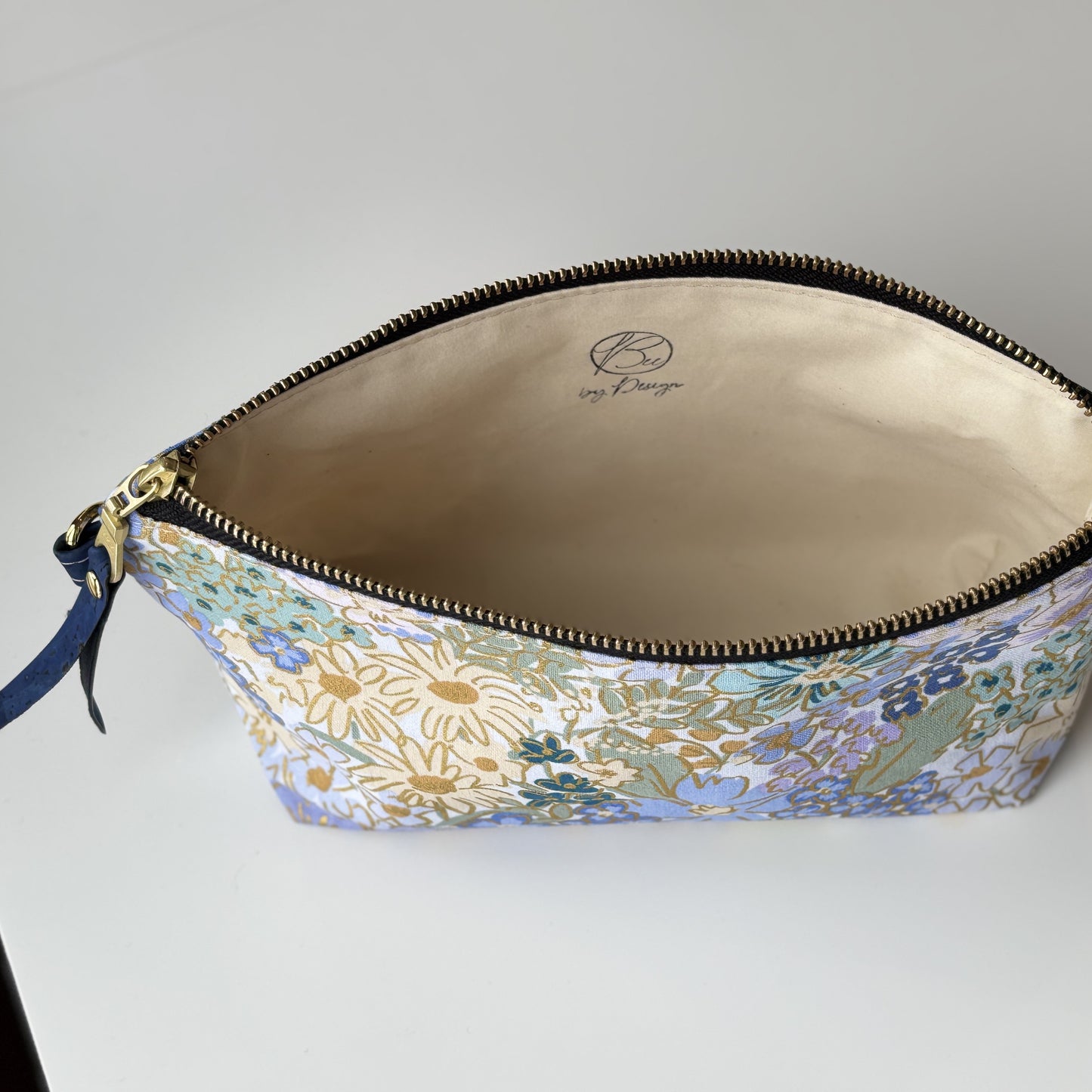English Rose in Blues - Canvas Travel Pouch