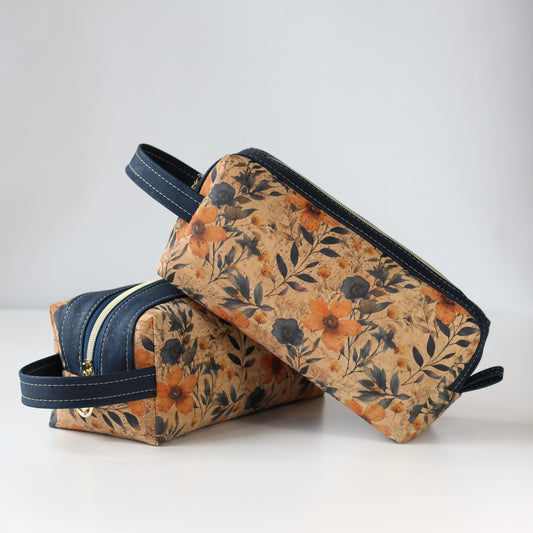 Prairie Blossom and Navy - Cork Aven Pouch