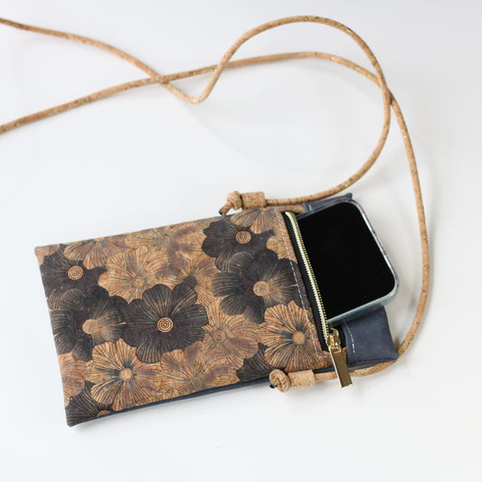 Grey Blooms - Mini Crossbody Bag