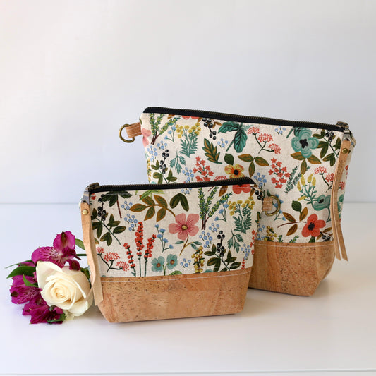 Herb Garden Natural - Cork and Canvas Travel Pouch
