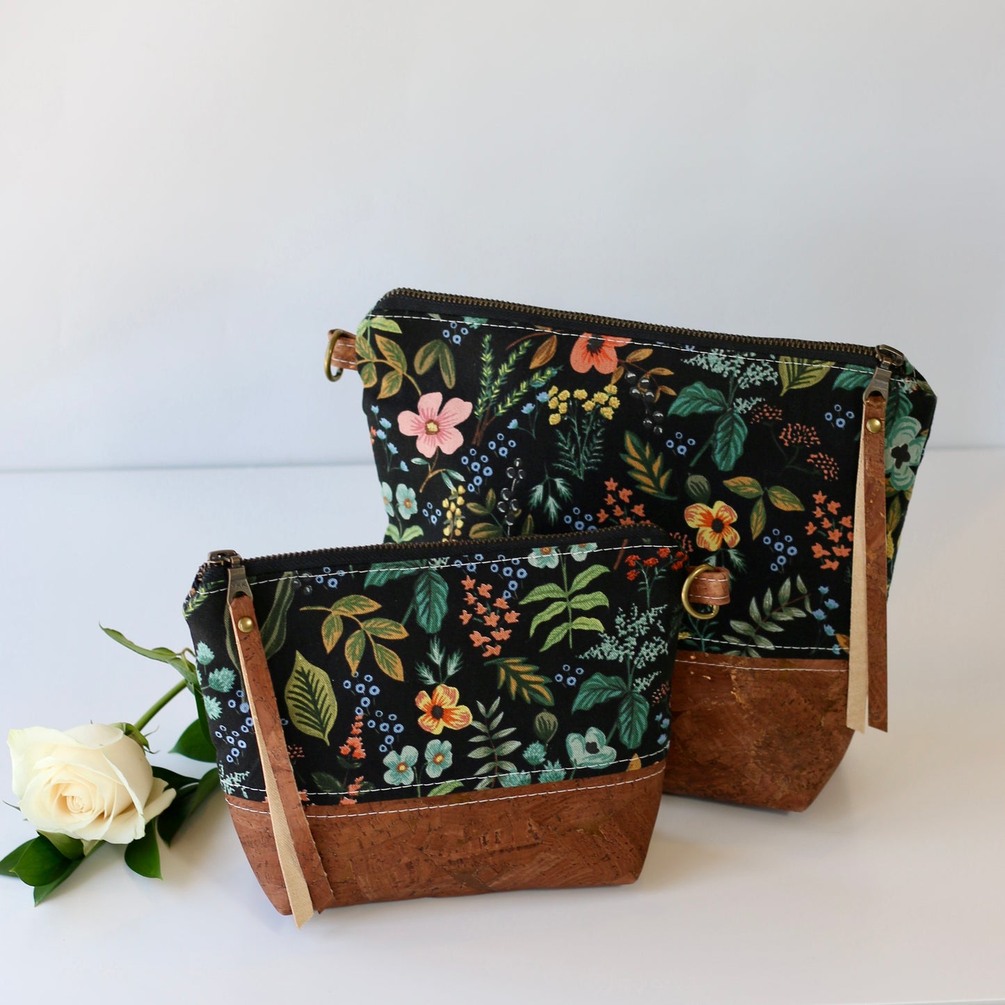 Herb Garden Midnight - Cork and Canvas Travel Pouch