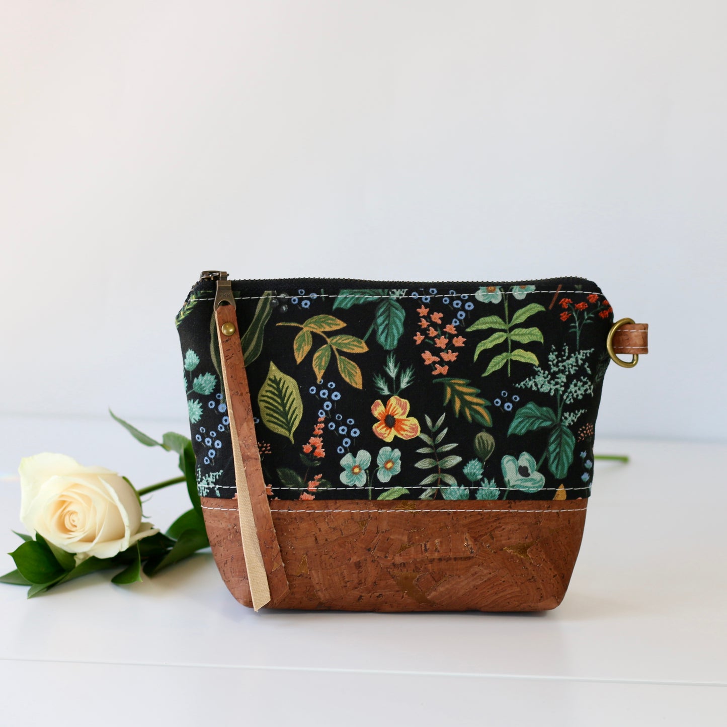 Herb Garden Midnight - Cork and Canvas Travel Pouch
