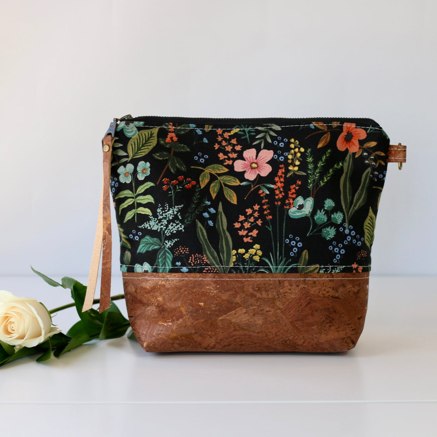 Herb Garden Midnight - Cork and Canvas Travel Pouch