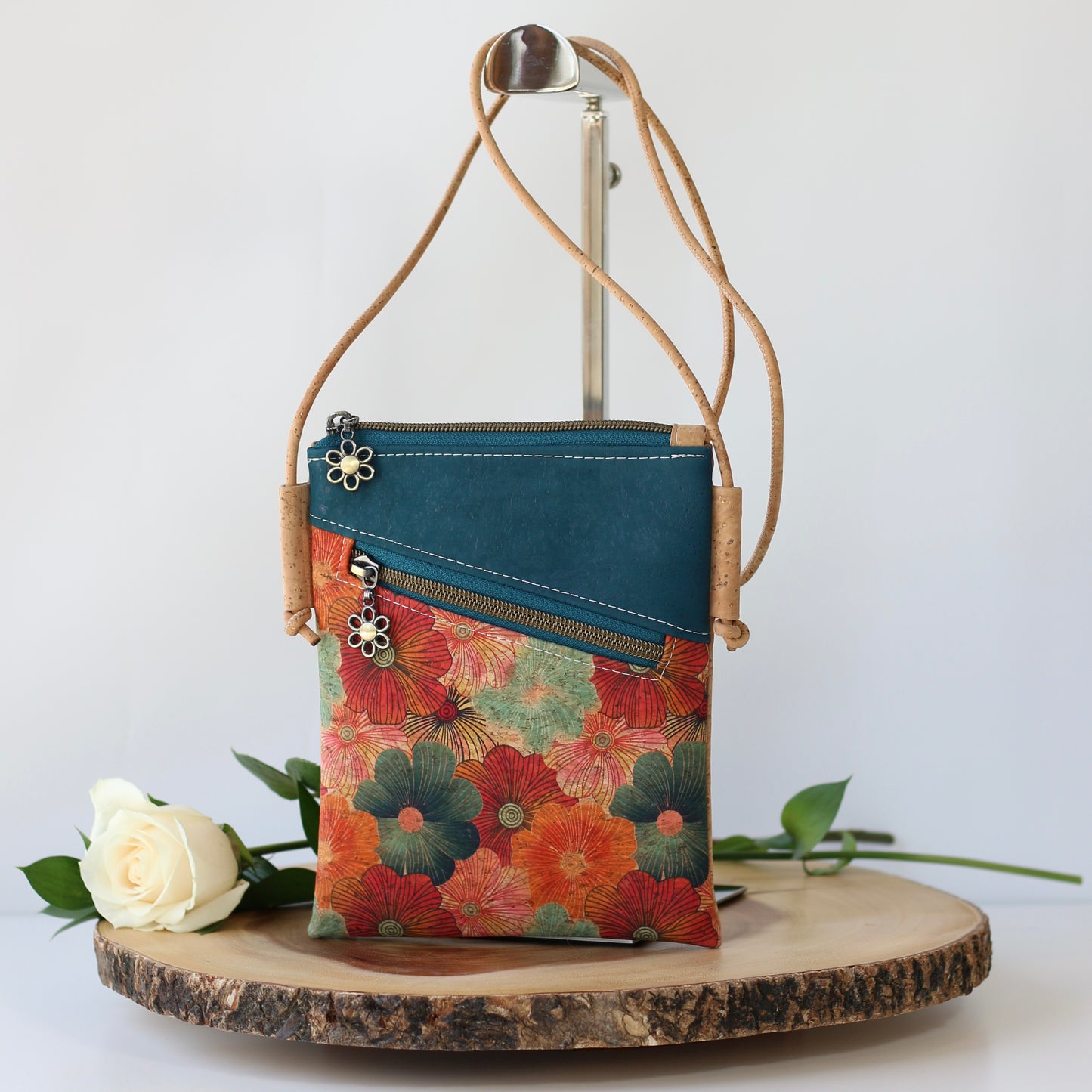 Teal Floral - Nomad Phone Bag