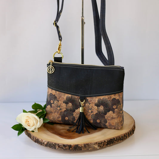 Grey Blooms - The Tassel Bag