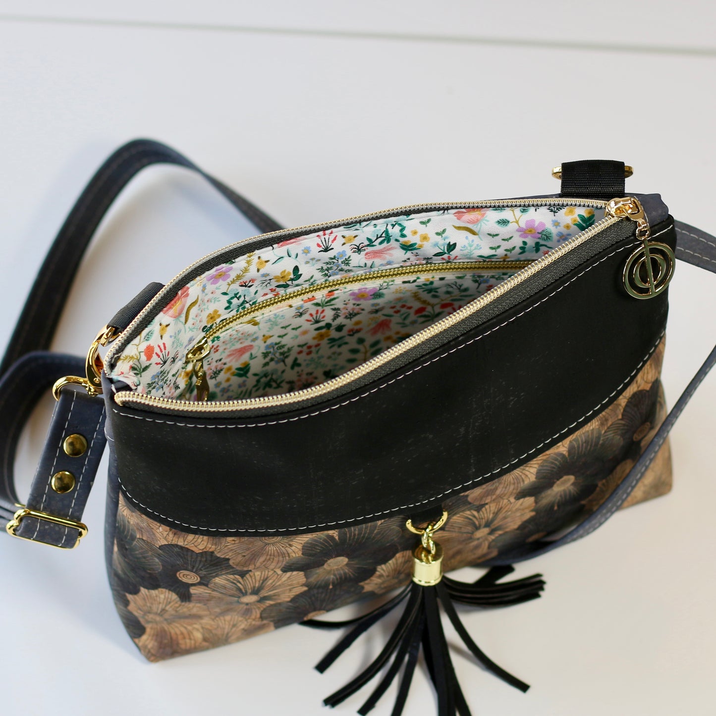 Grey Blooms - The Tassel Bag