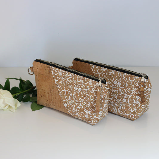Baroque Elegance - Wide Cork Travel Pouch