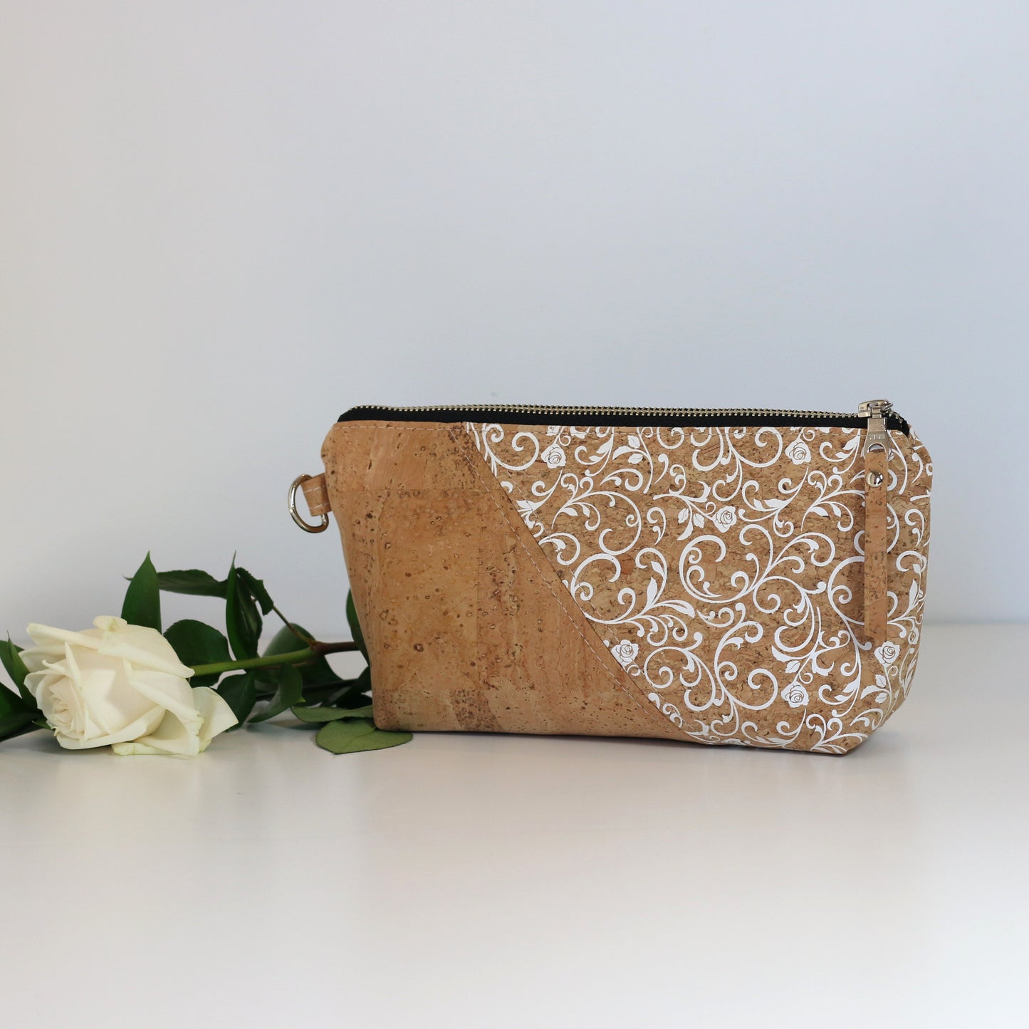 Baroque Elegance - Wide Cork Travel Pouch