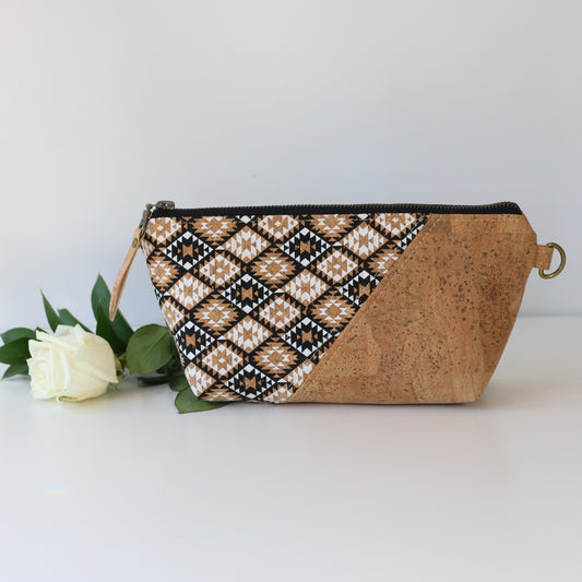 Diamonds - Wide Cork Travel Pouch
