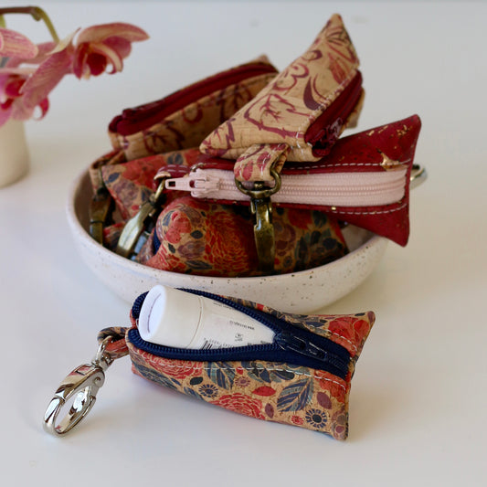 Reds - Cork Lip Balm Pouch