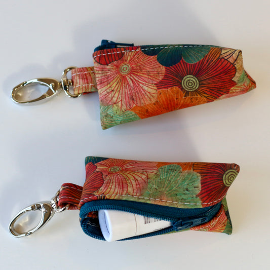 Blues - Cork Lip Balm Pouch