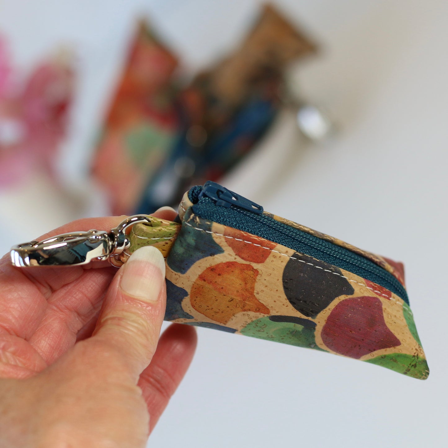 Blues - Cork Lip Balm Pouch