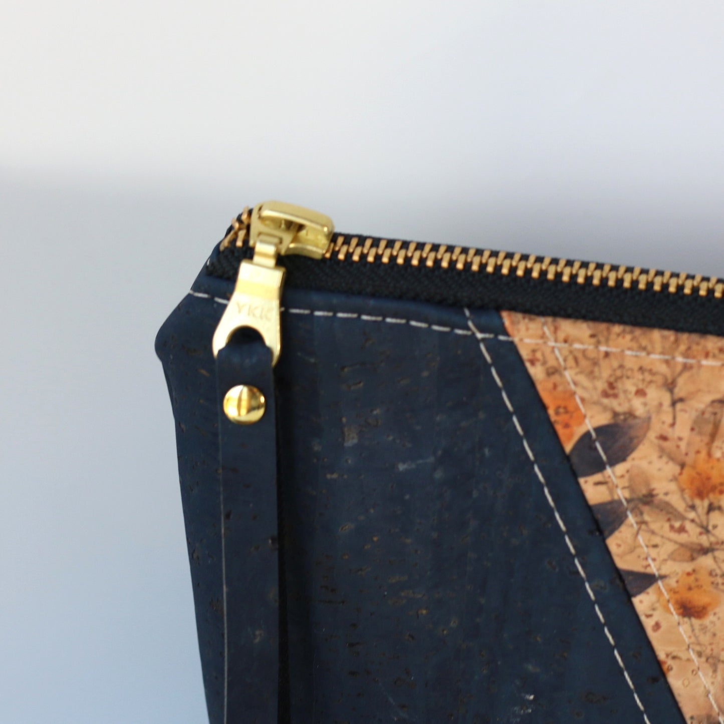Prairie Blossom and Navy - Cork Travel Pouch