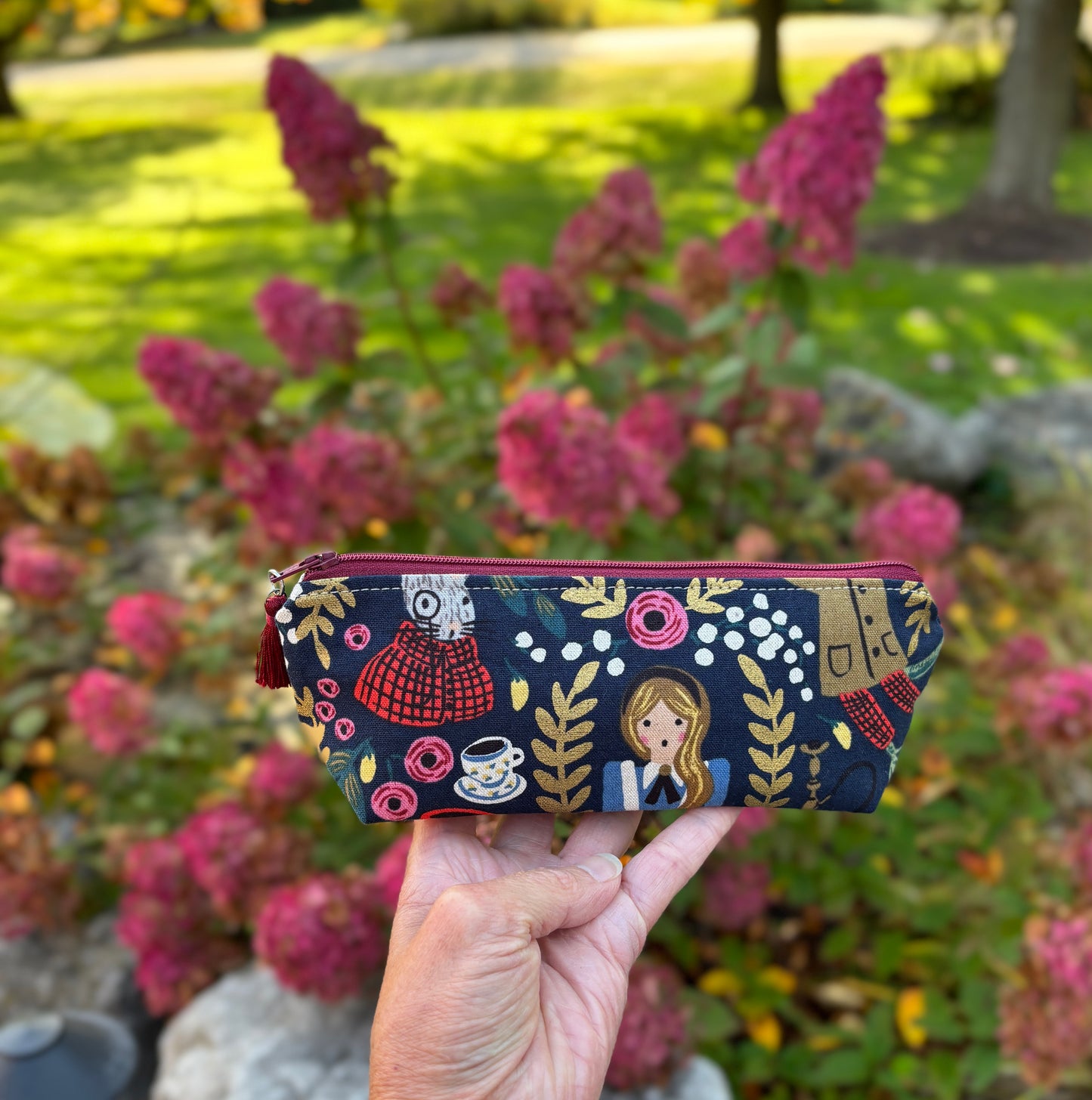 Custom Order for A. Daigle - Aven pouch in Wonderland