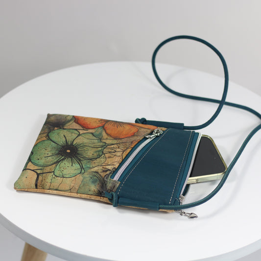 *NEW* Teal Blooms - Nomad Phone Bag