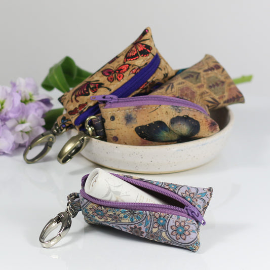 Purples - Cork Lip Balm Pouch