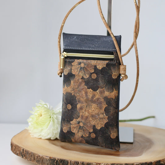 Grey Blooms - Mini Crossbody Bag