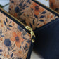 Prairie Blossom and Navy - Wide Cork Travel Pouch