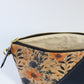 Prairie Blossom and Navy - Wide Cork Travel Pouch