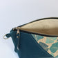 Gingko Bilboa Leaves and Teal - Wide Cork Travel Pouch