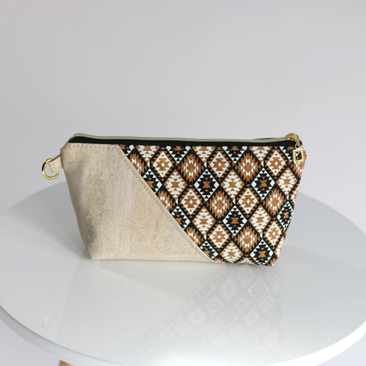 Diamonds - Wide Cork Travel Pouch