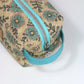 Aqua Floral - Cork Aven Pouch - Small
