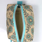 Aqua Floral - Cork Aven Pouch - Small