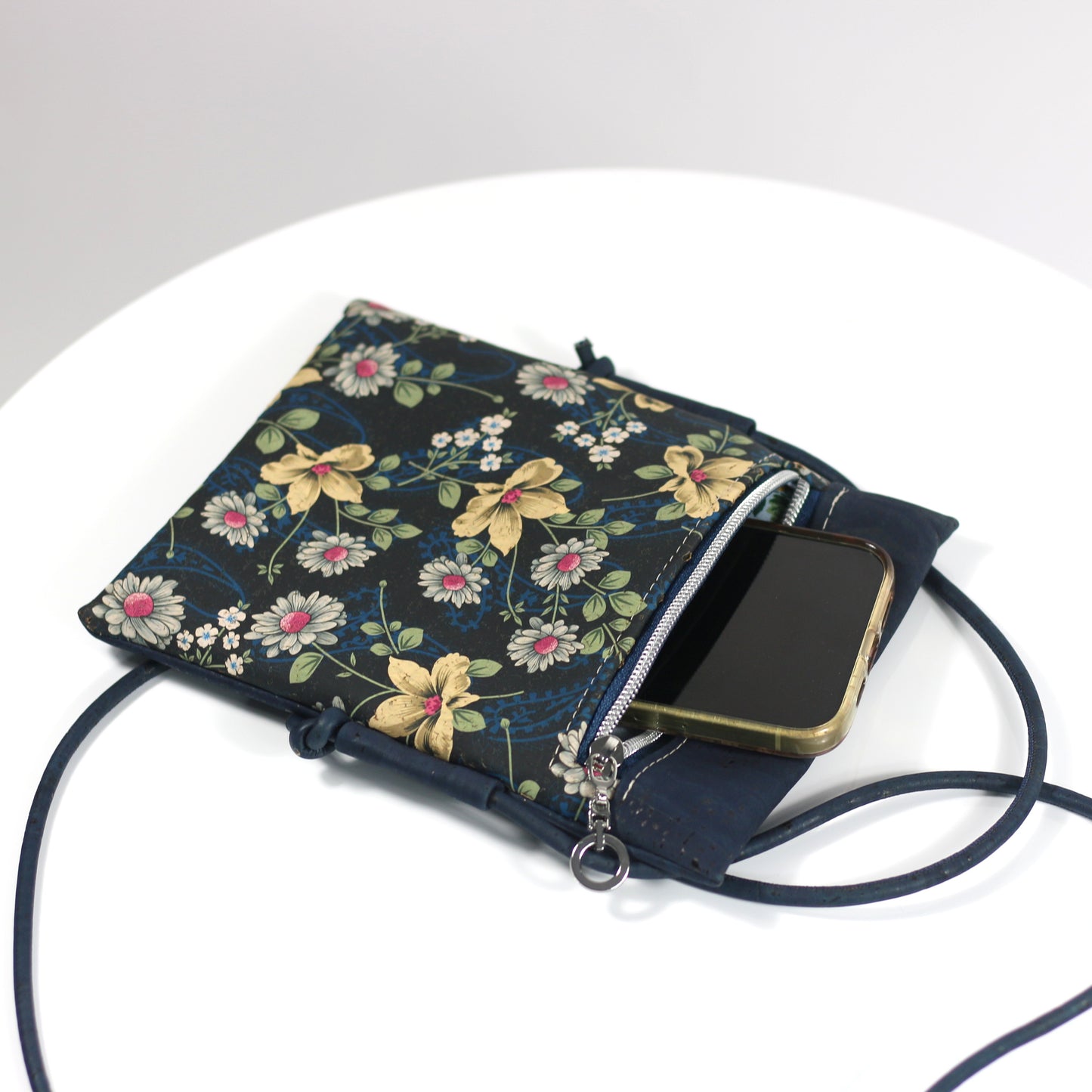*NEW* Daisies in navy - Mini Crossbody Bag (larger size)