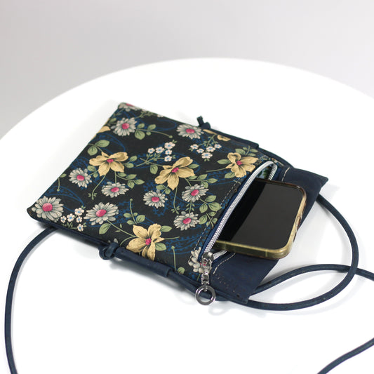 *NEW* Daisies in navy - Mini Crossbody Bag (larger size)