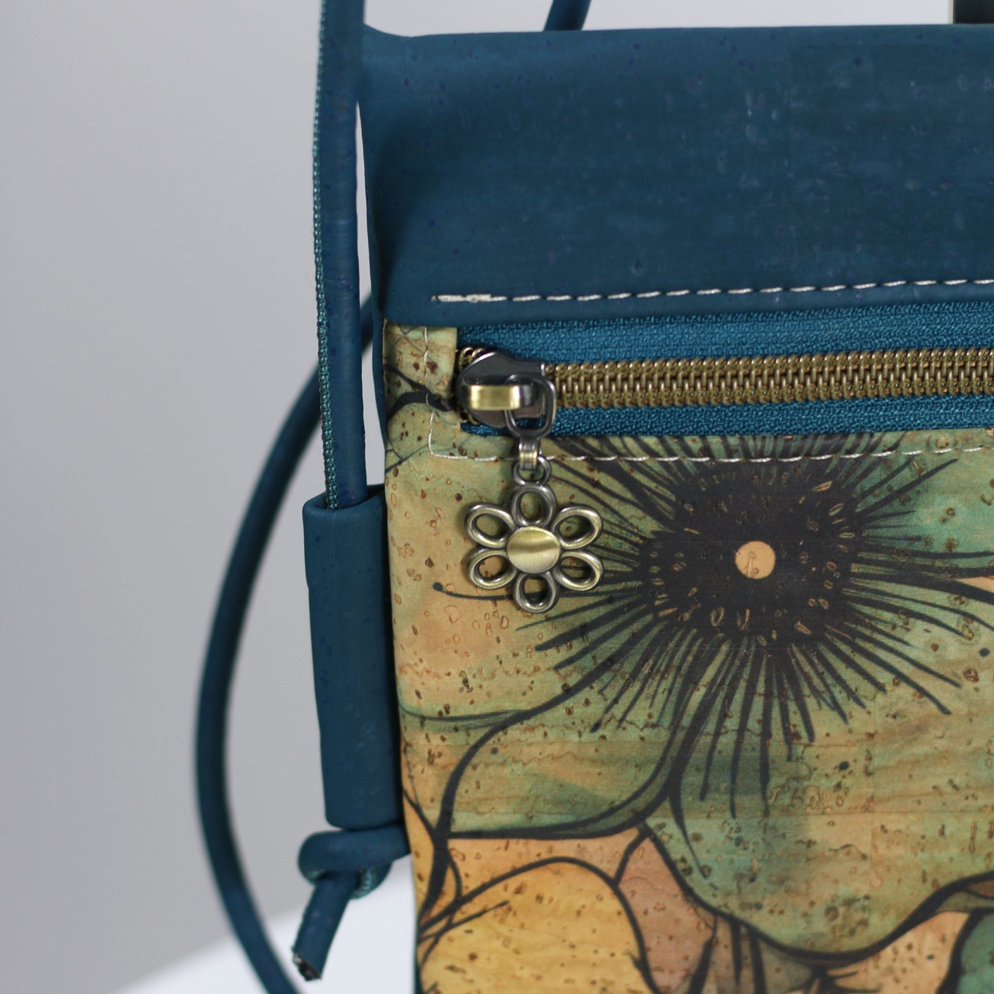 *NEW* Teal Blooms - Mini Crossbody Bag (larger size)