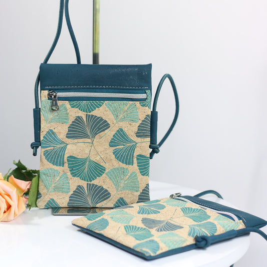 Gingko Bilboa Leaves - Mini Crossbody Bag (larger size)