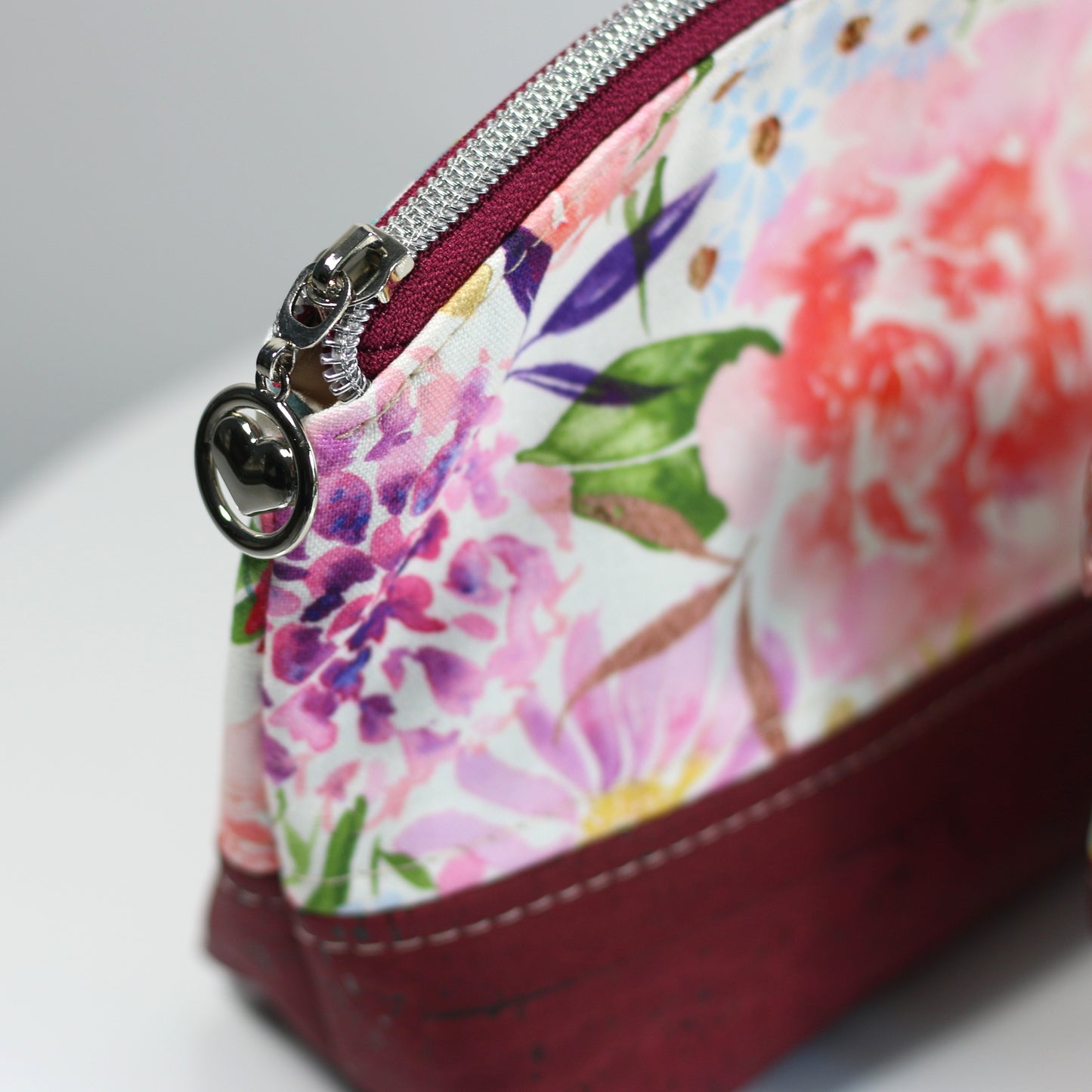 Watercolour Floral - Luna Pouch Cork and Canvas