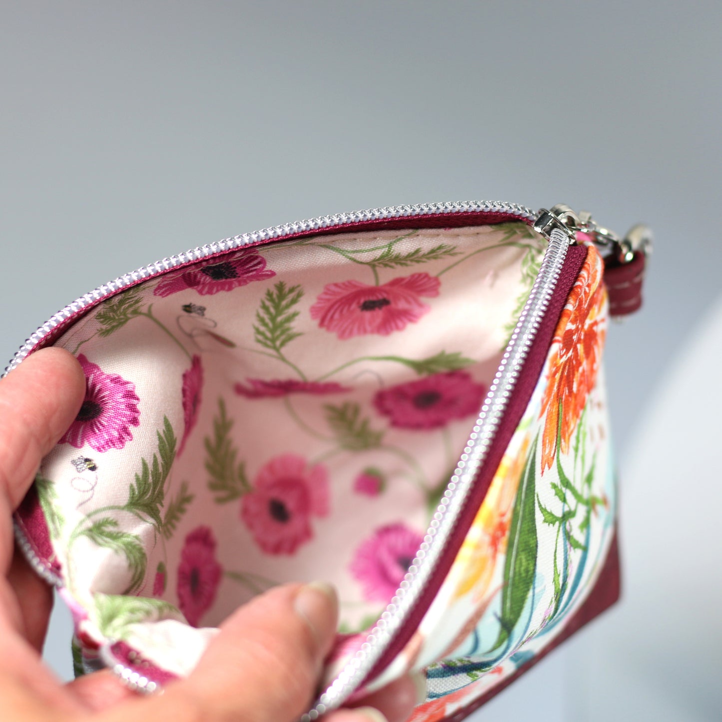 Watercolour Floral - Luna Pouch Cork and Canvas