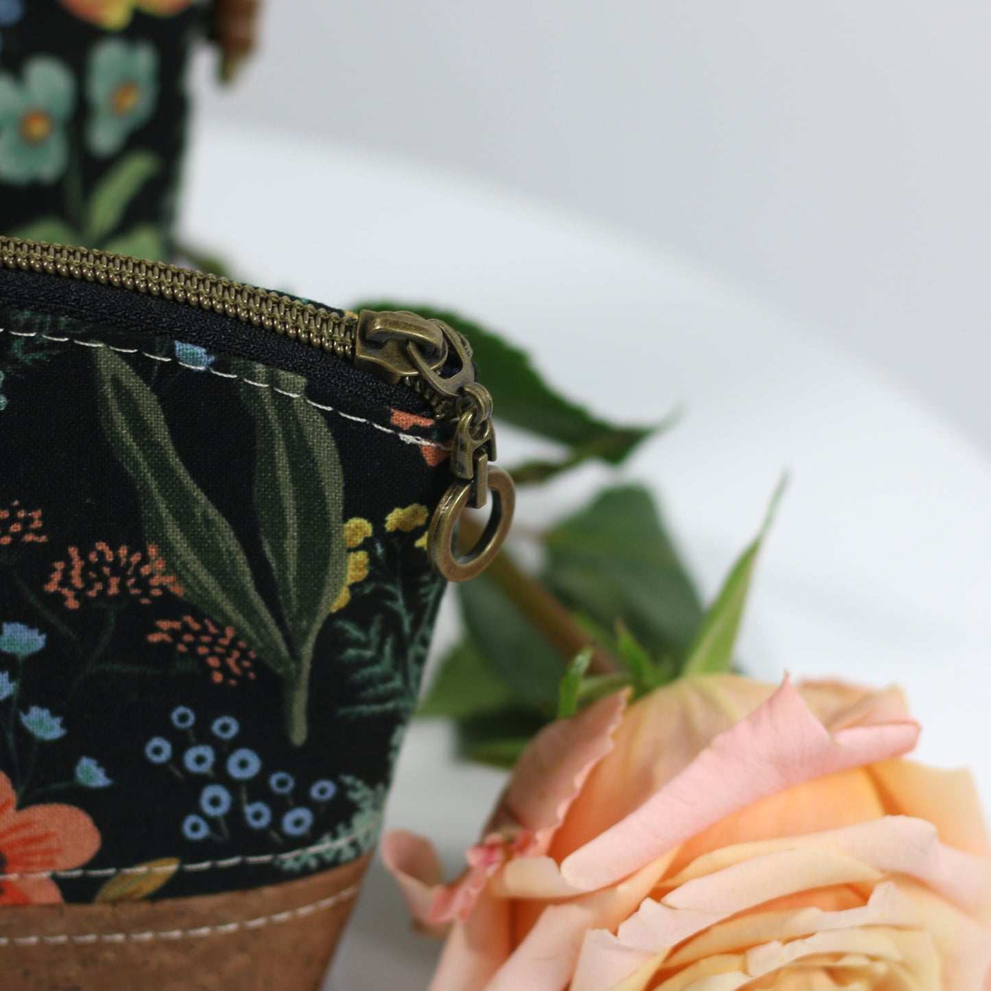 Herb Garden Midnight - Luna Pouch Cork and Canvas