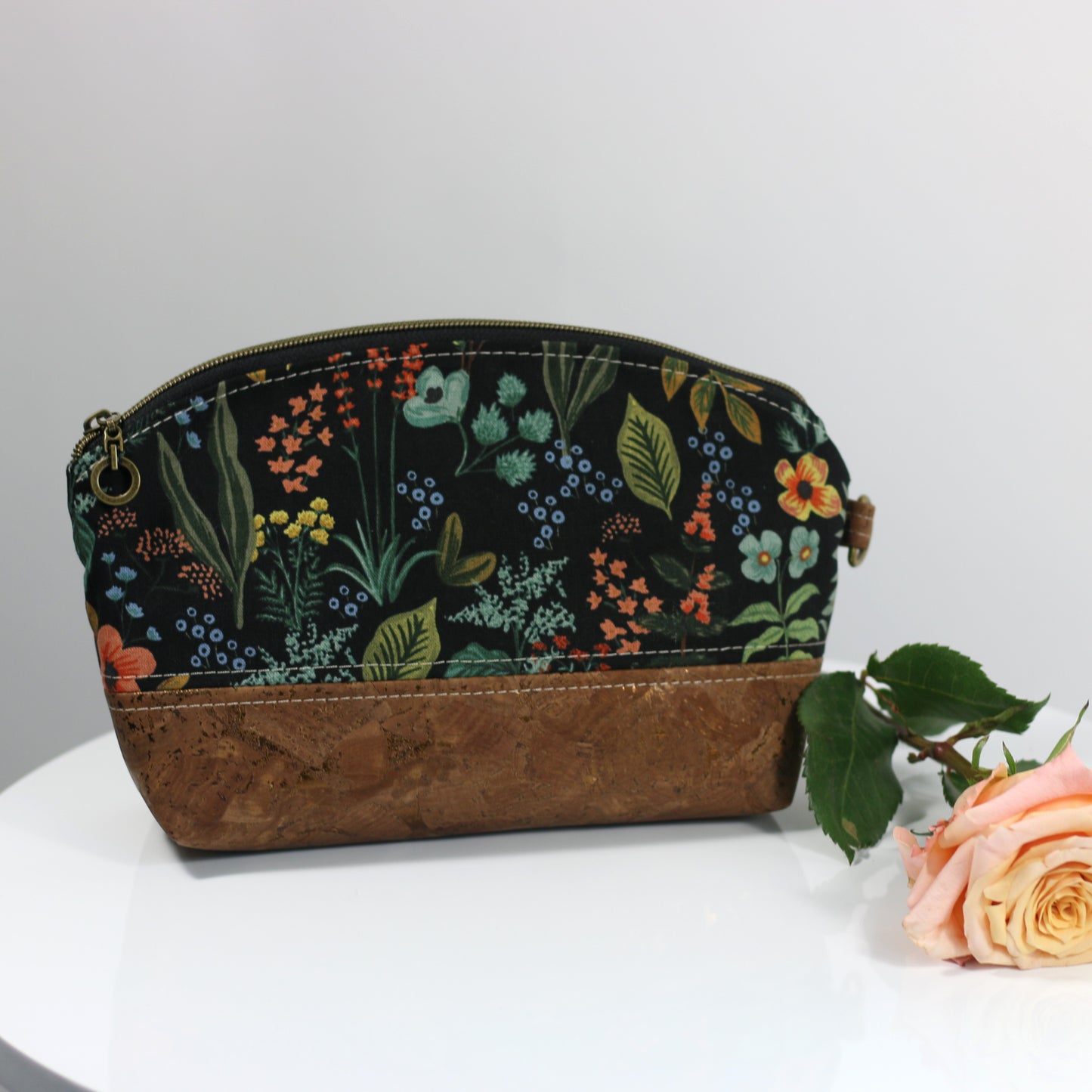 Herb Garden Midnight - Luna Pouch Cork and Canvas