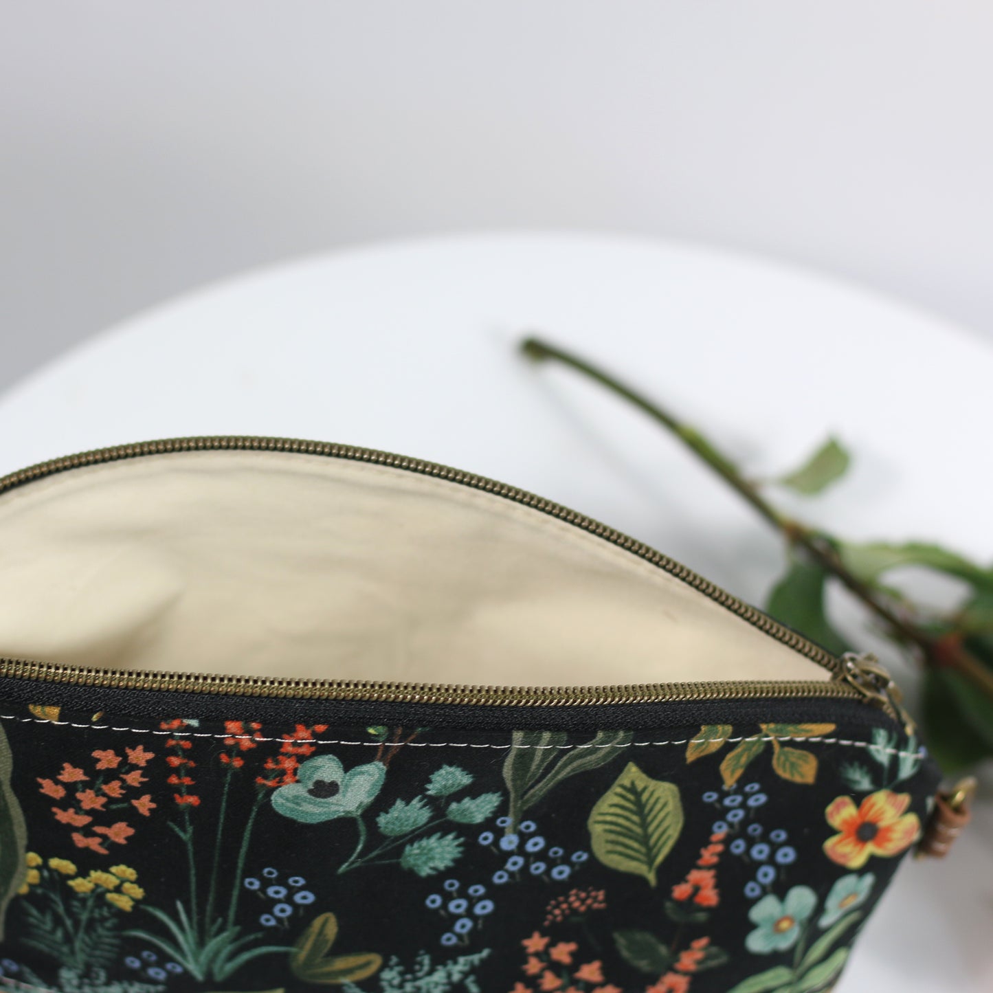 Herb Garden Midnight - Luna Pouch Cork and Canvas