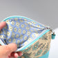 Aqua Floral - Cork Luna Pouch