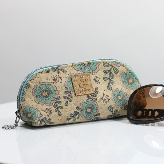 Aqua Floral - Eye Glass Case