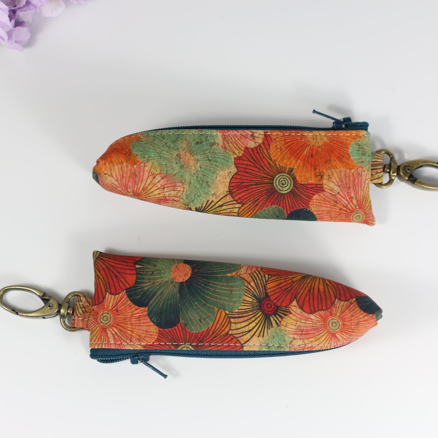 Greens and Golds - Cork Lip Gloss Pouch