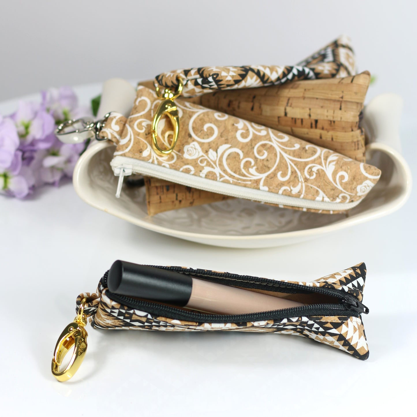 White and Naturals - Cork Lip Gloss Pouch
