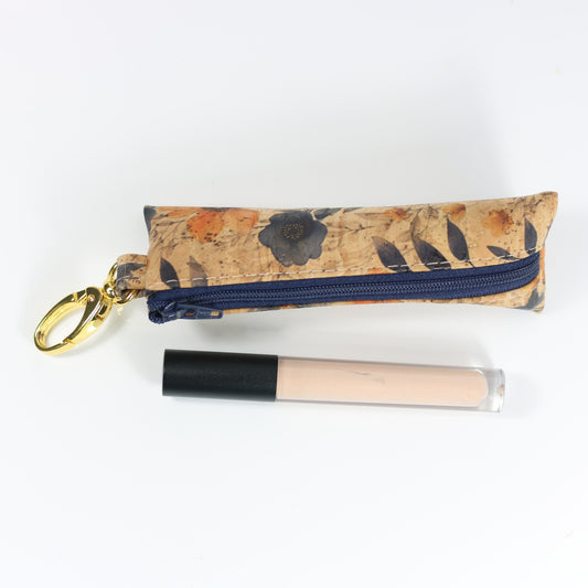 Blues - Cork Lip Gloss Pouch